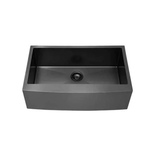 Black Stainless Steel 30 In X 22 In Single Bowl Undermount Kitchen   Black Farmhouse Kitchen Sinks 2022 12 13 6 64 600 