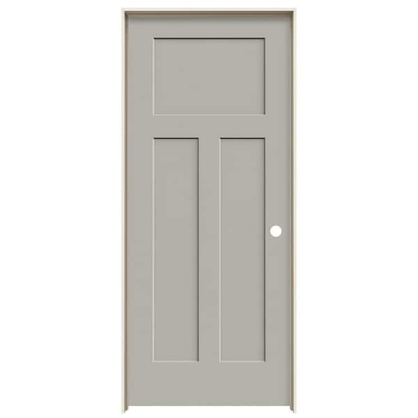 JELD-WEN 32 in. x 80 in. Craftsman Vanilla Painted Left-Hand Smooth Molded Composite Single Prehung Interior Door