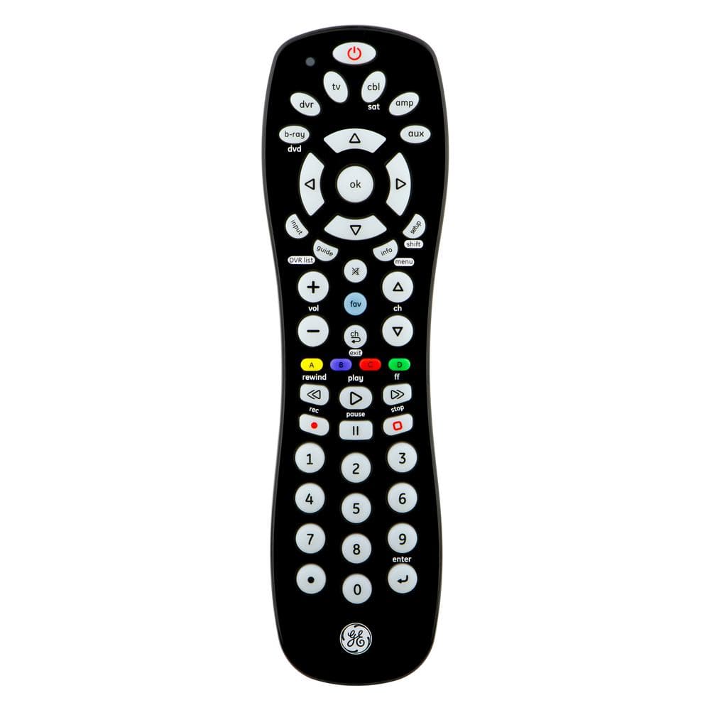 GE 6-Device Universal TV Remote Control in Black -  34459