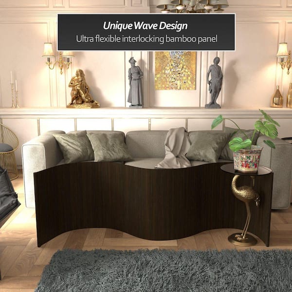 RED LANTERN Bamboo Wave 24 in. Dark Mocha Room Divider BF-2WAVE