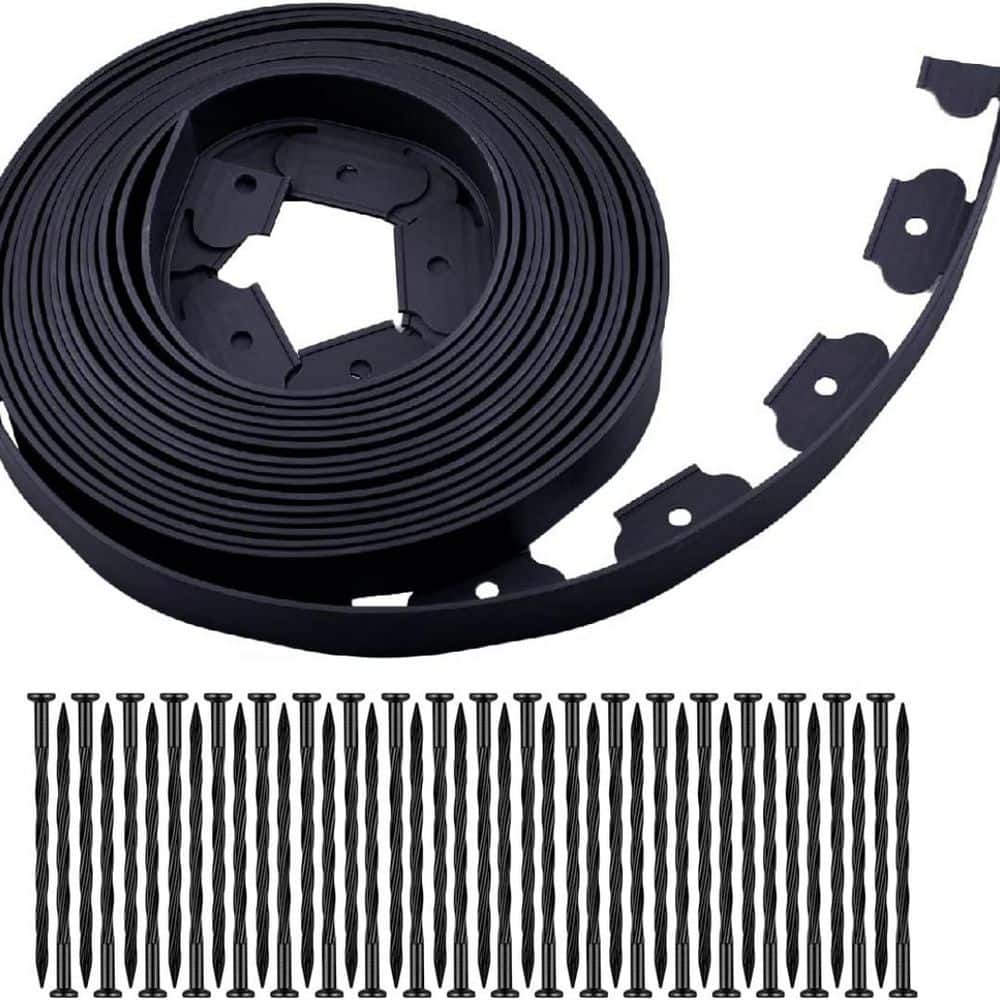 7.1 in. x 2 in. x 7.1 in. Black Plastic PE Landscape Edging with 40 Spikes for Garden and Lawn Borders price history on PriceWatchPro