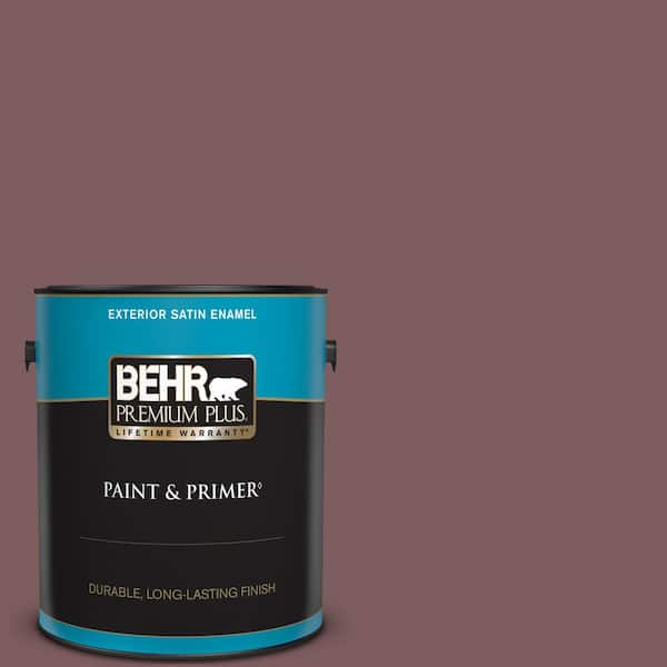 BEHR PREMIUM PLUS 1 gal. #110F-6 Purplestone Satin Enamel Exterior Paint & Primer