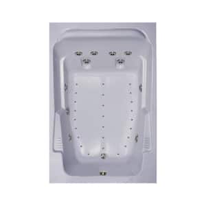 72 in. Acrylic Reversible Drain Rectangular Alcove Whirlpool Bathtub in White