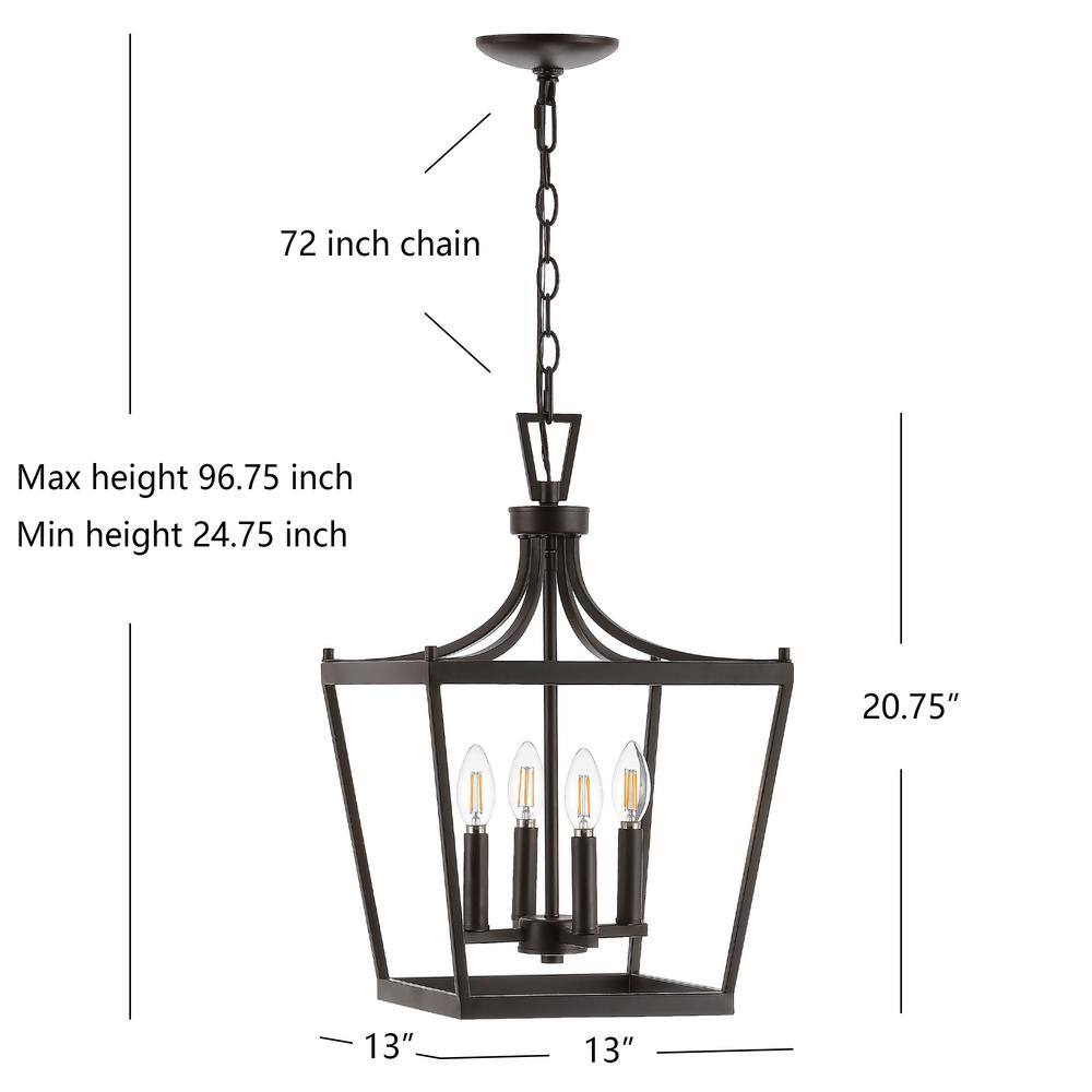 Nichi Modern Farmhouse 4-Light Bronze Black LED Pendant