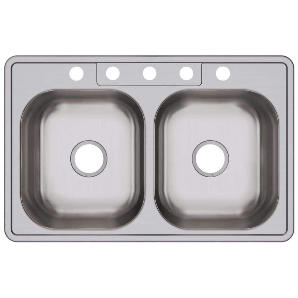 33 in. Drop-in Double Bowl 22-Gauge Stainless Steel Kitchen Sink Only price history on PriceWatchPro