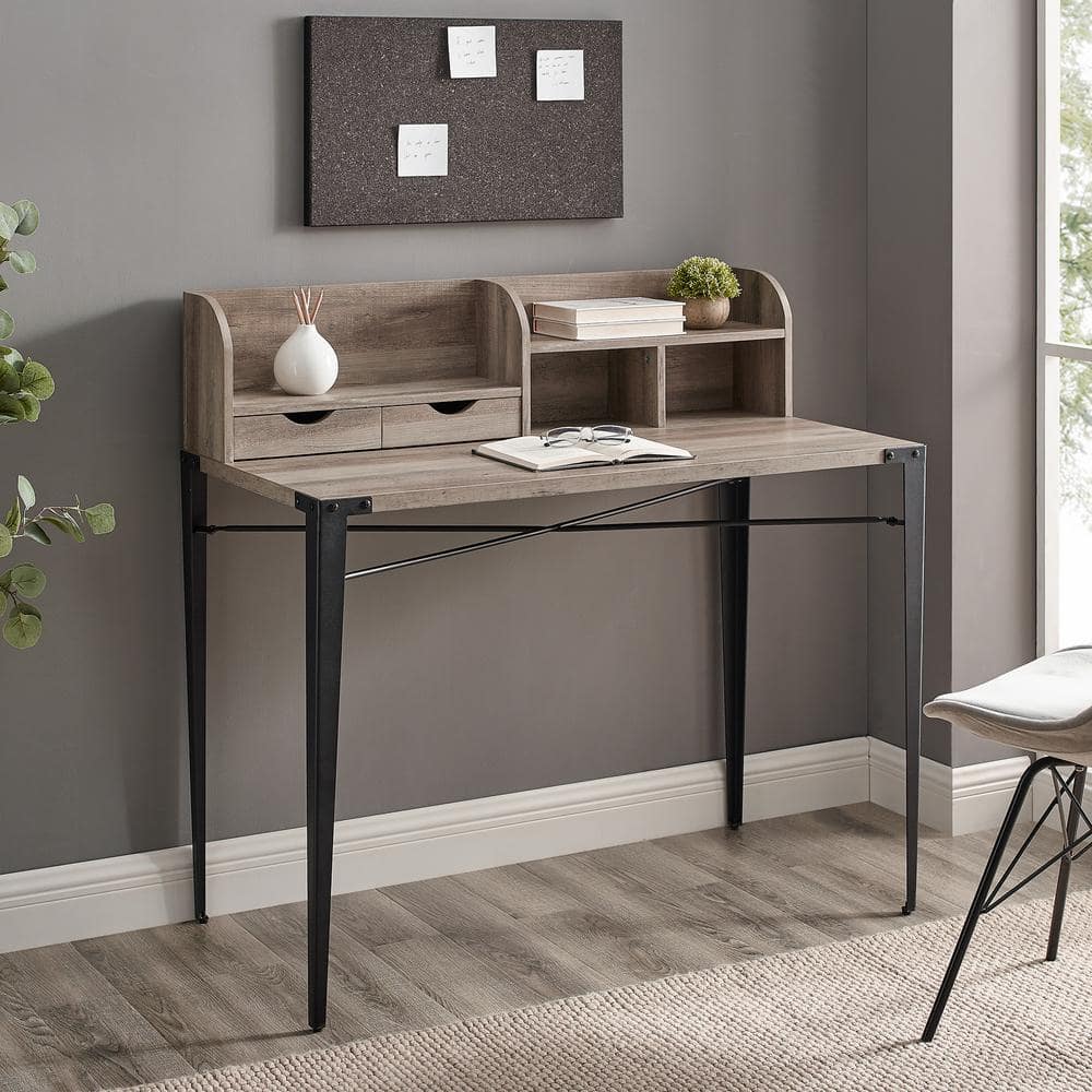 grey secretary desk