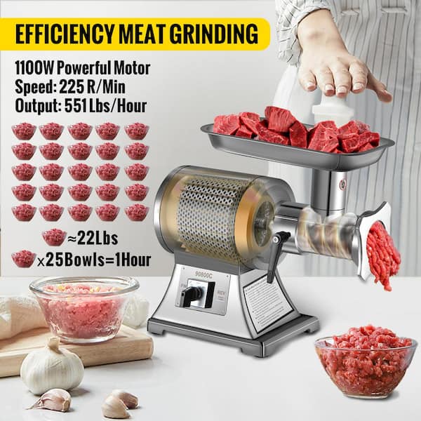 1100W Electric Meat Mincer Machine Multifunction Slicer Manual Meat Grinder  Stainless Steel Sausage Maker Stuffer