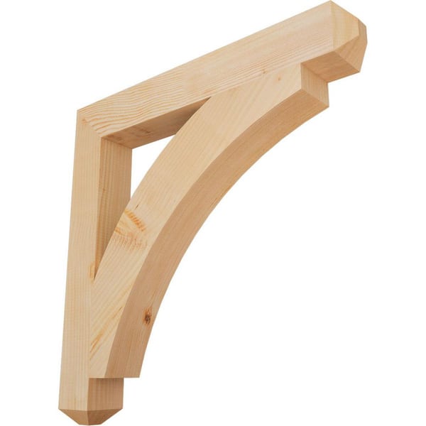 Ekena Millwork 3.5 in. x 30 in. x 30 in. Douglas Fir Thorton Craftsman Smooth Bracket