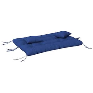 Replacement Rectangular Navy Blue Outdoor Tufted Bench Cushions