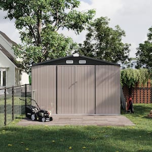 10 ft. W x 8 ft. D Metal Outdoor Storage Shed with Double Door for Backyard Garden Patio Lawn (73 sq. ft.)