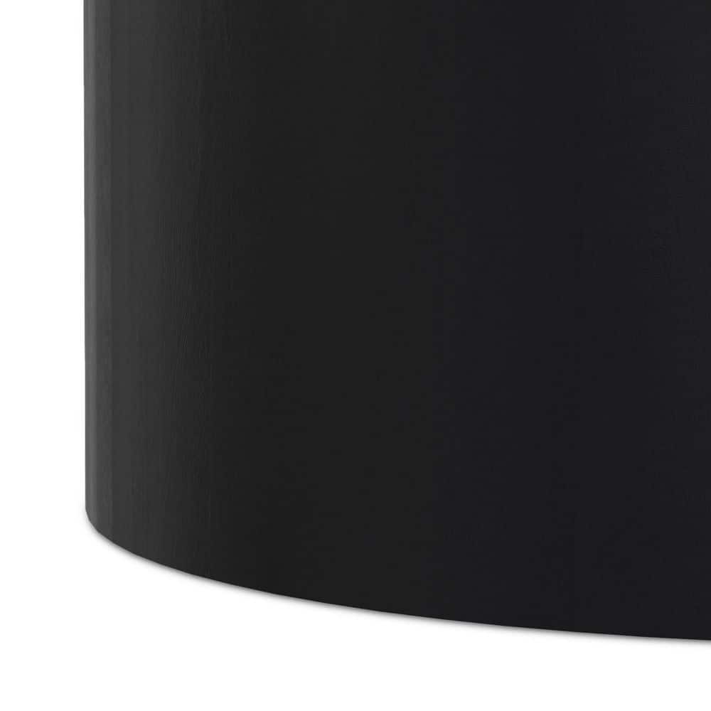 Millbury Black Solid Wood 36" Round Drum Coffee Table