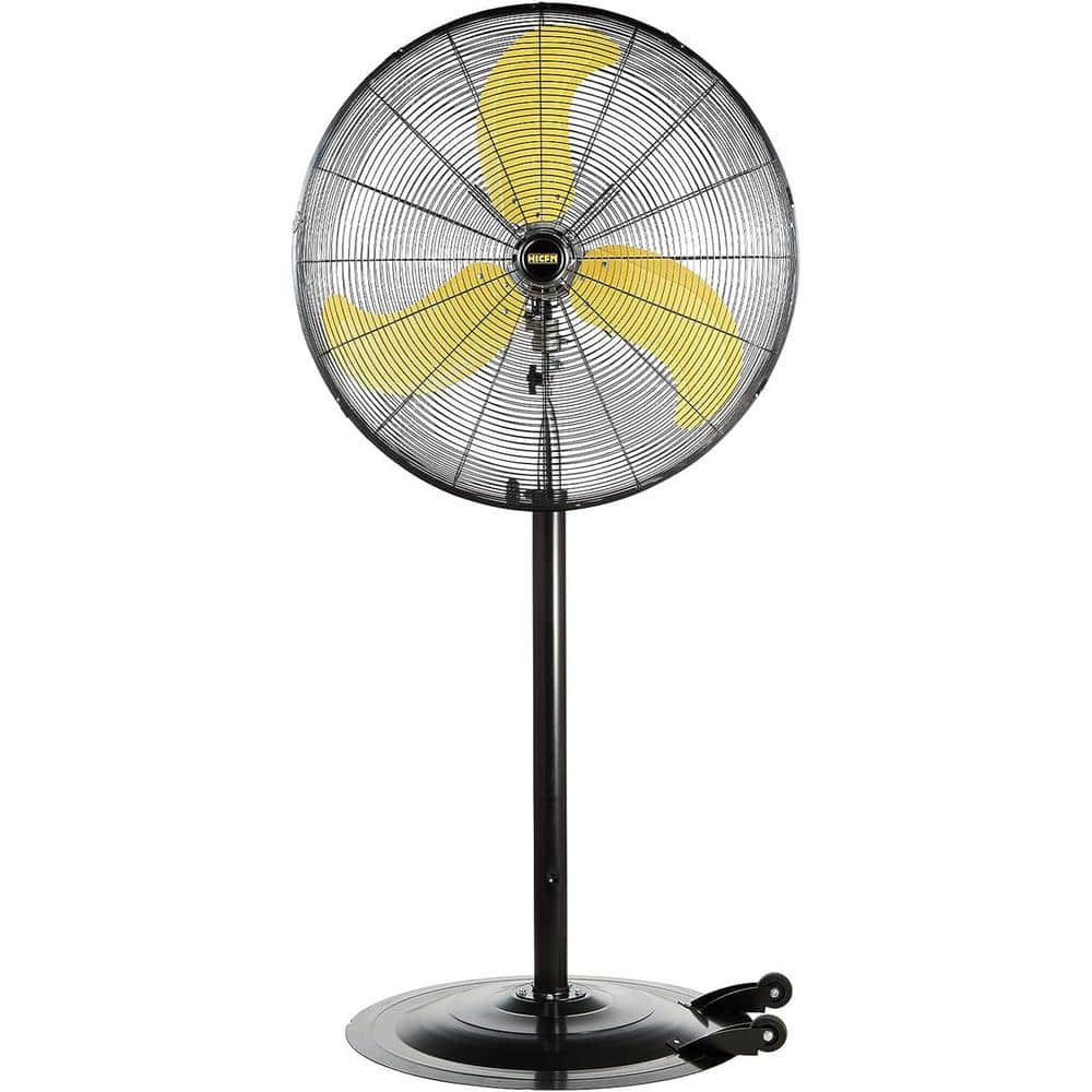  30 in. 3 Speeds Heavy Duty High Velocity Oscillating Pedestal Fan in Yellow with 1/3 HP Powerful Motor, 8300 CFM