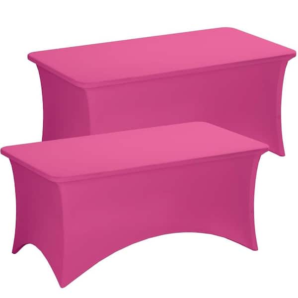 2 Pack 6FT Stretch Spandex Fitted Rectangular Table Covers, Washable Table Cloths