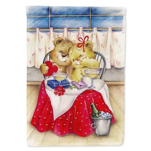 28 in. x 40 in. Polyester Teddy Bears In Love Valentine's Day Flag Canvas House Size 2-Sided Heavyweight