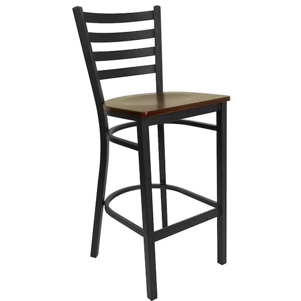 Flash Furniture Stiles 1-Piece Round Shape Black Laminate Table Top Bar Table Set Dining Room Set Seat of 4