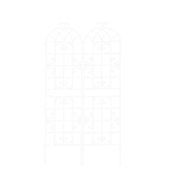 ITOPFOX 86.7 in. x 19.7 in. Metal Garden Rustproof Trellis for Climbing Plants Outdoor Decor and Flower Support (2-Pack)