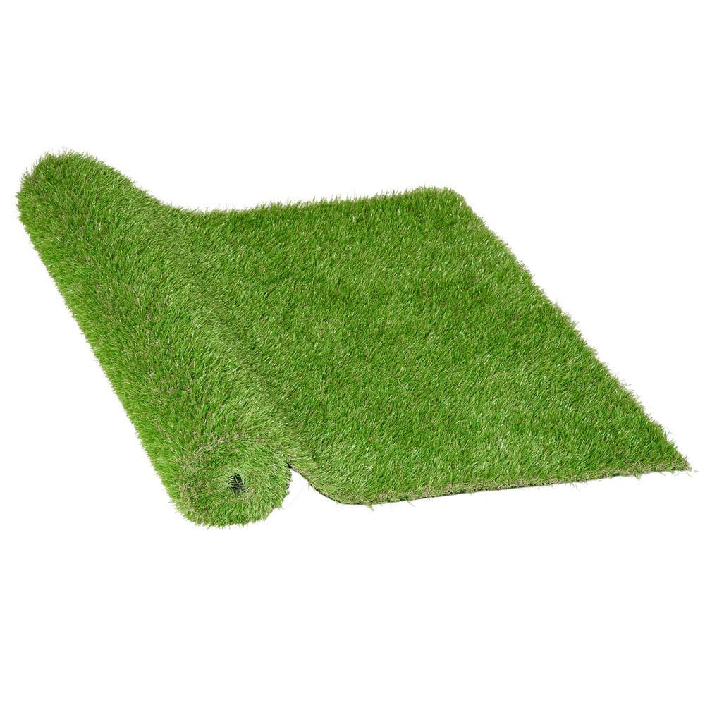 "3 ft. x 10 ft. Green Outdoor Artificial Grass Rug, 1.25"" Pile Height Artificial Turf Carpet for Patio Garden" price history on PriceWatchPro