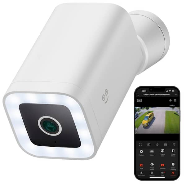 Geeni Lookout 2K Outdoor Wired Camera with Spotlight - HD Color Night Vision, Weatherproof, Pan, Tilt, Zoom, Voice Control