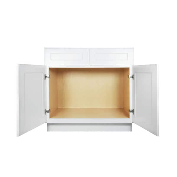 36 in. W 24 in. H 34.5 in. D Ready to Assemble Plywood Base Kitchen Cabinet in Painted White