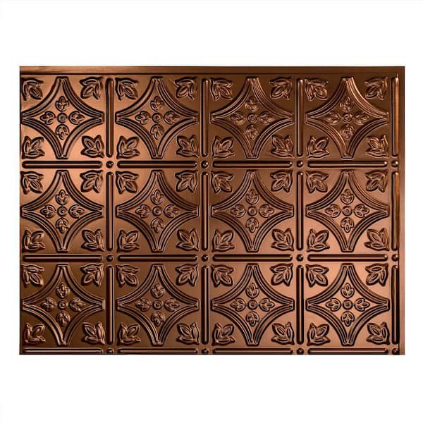 Fasade 18.25 in. x 24.25 in. Oil Rubbed Bronze Traditional Style # 1 PVC Decorative Backsplash Panel
