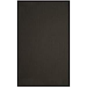 Natural Fiber Anthracite/Black 4 ft. x 6 ft. Border Area Rug