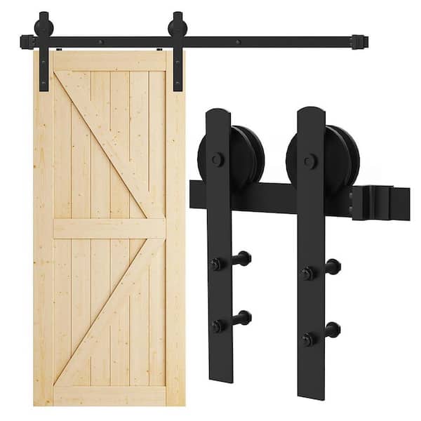 12 ft./144 in. I-Shaped Sliding Barn Door Track and Hardware Kit for Single Door