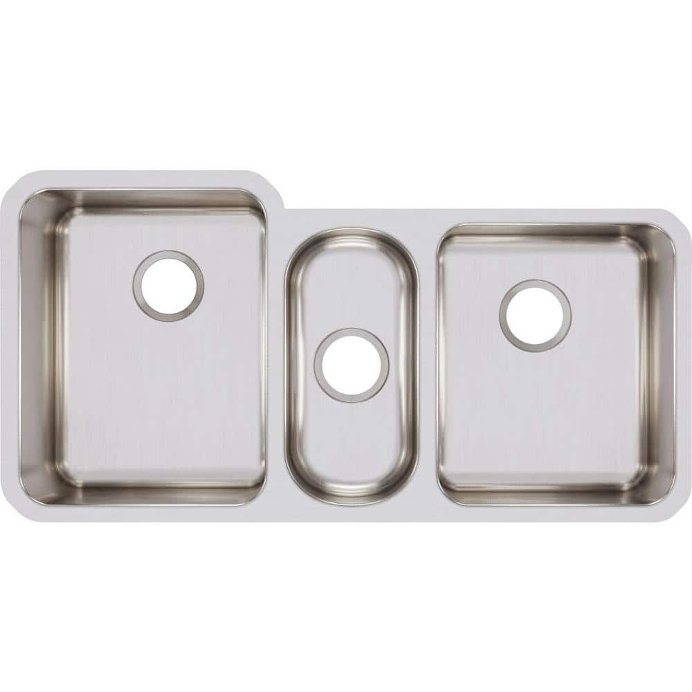 Lustertone 40" Triple Bowl Stainless Steel Undermount Sink