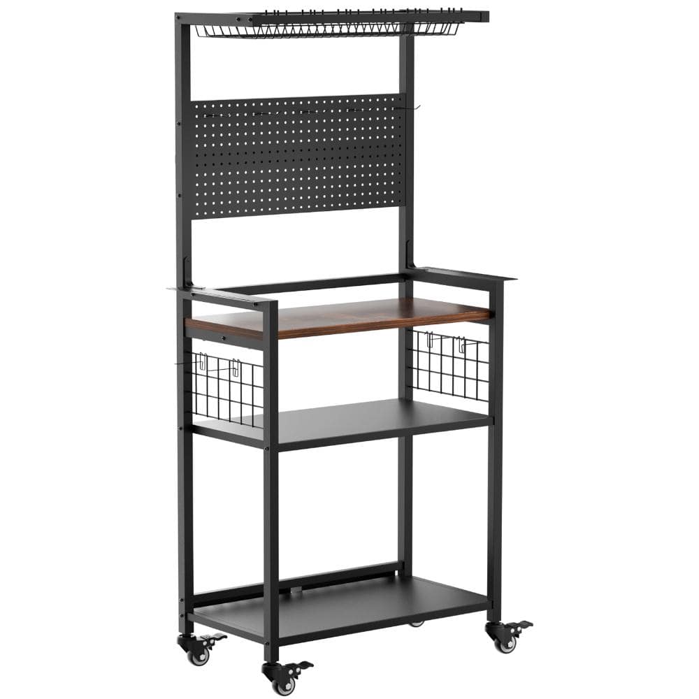 Fishing Rod Storage Rack with Pegboard, Rolling Tackle Organizer Cart with Lockable Wheels for Garage price history on PriceWatchPro