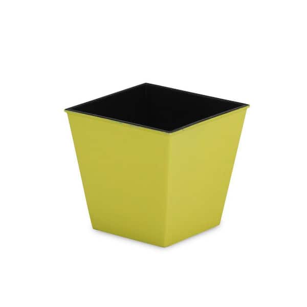 51 Gallon(s) Yellow Indoor Plastic Square Planter with Weather Resistance (5.25 in. L x 5.25 in. W x 5 in. H) 1-Pack