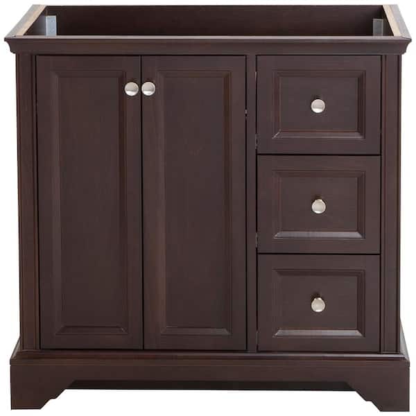Home Decorators Collection Stratfield 36.02 in. W x 21.69 in. D x 34.25 in. H Bath Vanity Cabinet Only in Chocolate