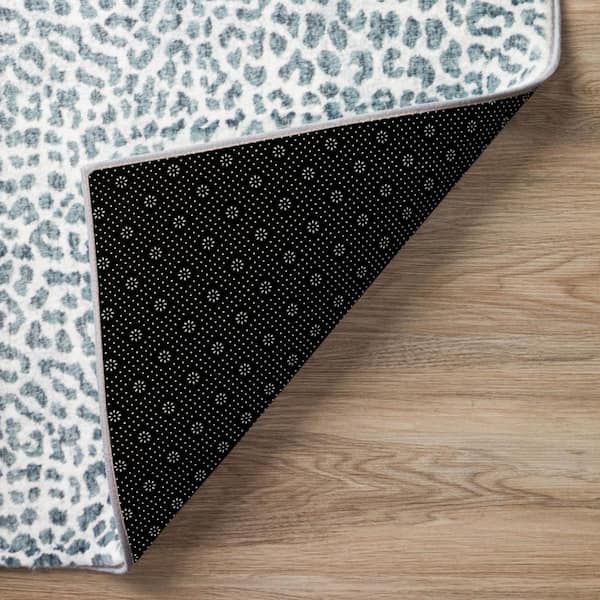 3 x 5 Gray Animal Print Runner Rug