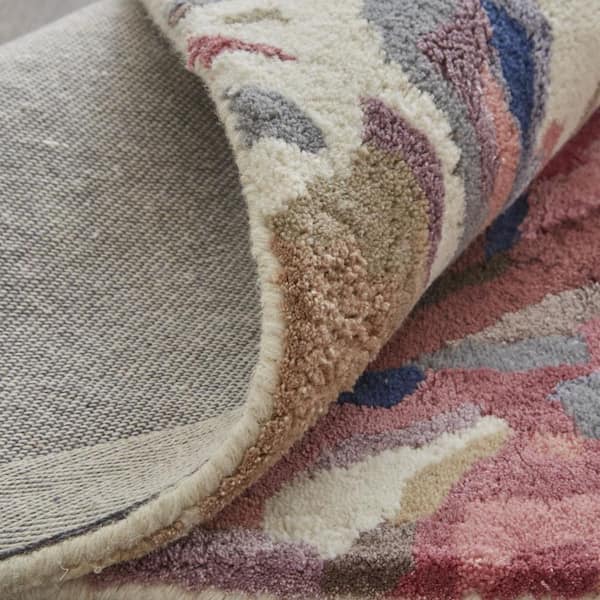 2 ft. x 8 ft. Ivory, Blue Floral Area Rug
