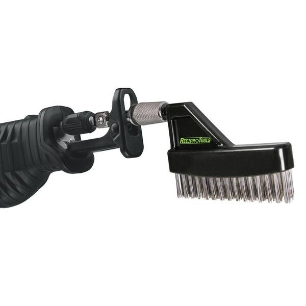 Reciprotools RCT-ST10-B Stainless Steel Straight Brush Accessory Attachment,Black//Brown,Small