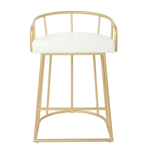 Gold Base Counter Stool, Gold And White Leather Counter Stools