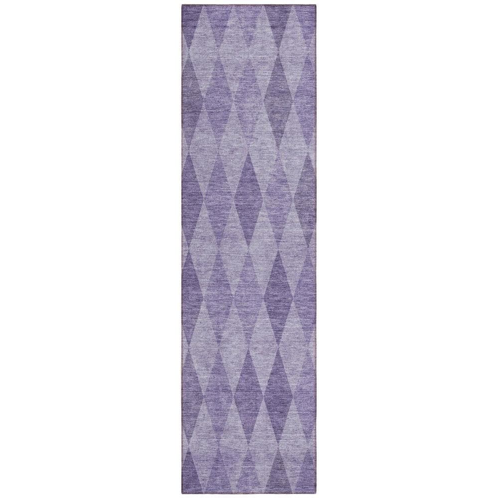 Purple 2 ft. x 8 ft. Woven Geometric Runner Indoor/Outdoor Area Rug price history on PriceWatchPro