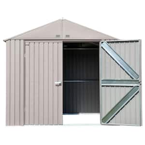 Elite 8 ft. W x 6 ft. D Cool Grey Metal Premium Vented Corrosion Resistant Steel Storage Shed 46 sq. ft.