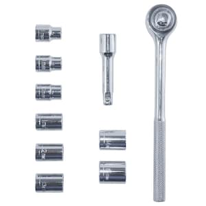 1/2 in. Drive Socket and Ratchet Set (10-Piece)