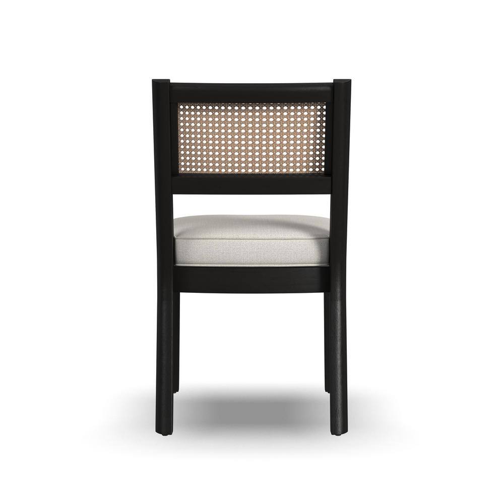 Brentwood Black Wood and Cane Armless Side Chair