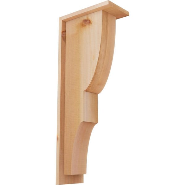Ekena Millwork 5-1/2 in. x 10 in. x 26 in. Western Red Cedar Ridgewood Smooth Corbel with Backplate