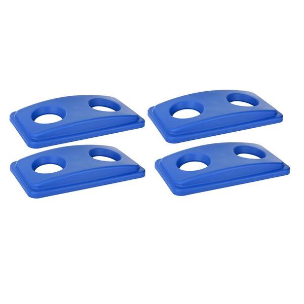 Alpine Industries Blue Can and Bottle Recycling Bin Lid for Recycling