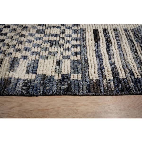 Colorful Hand-Knotted Wool Marrakech Rug, Multicolored 6 ft. x 9 ft. Contemporary Handspun for Modern Ho, Area Rug