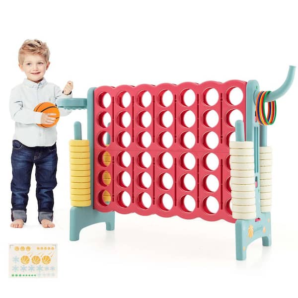 Costway 4-to-Score Giant Game Set 4-in-a-Row Connect Game W/Net Storage for  Kids & Adult