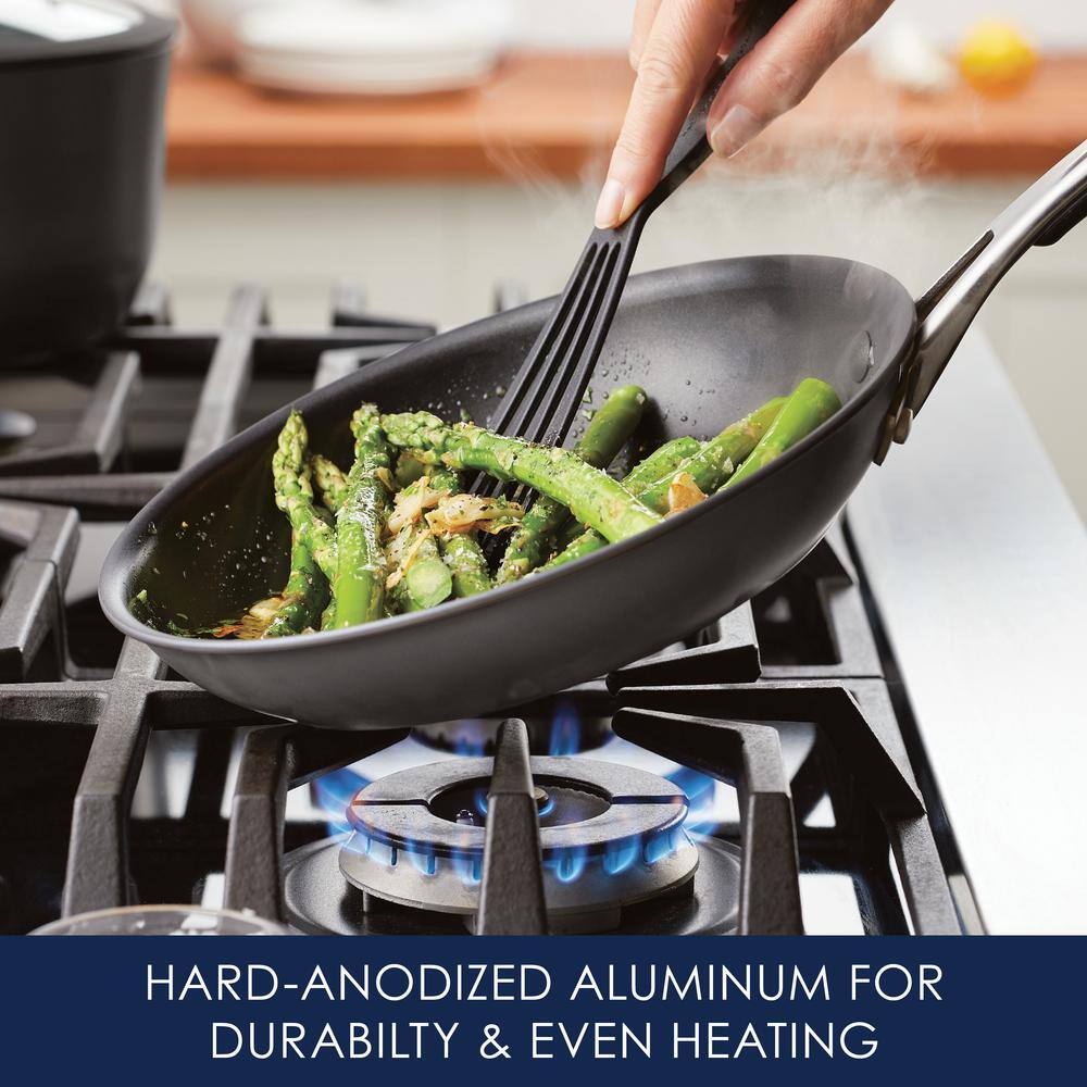 Black Hard Anodized Nonstick 10-Piece Cookware Set