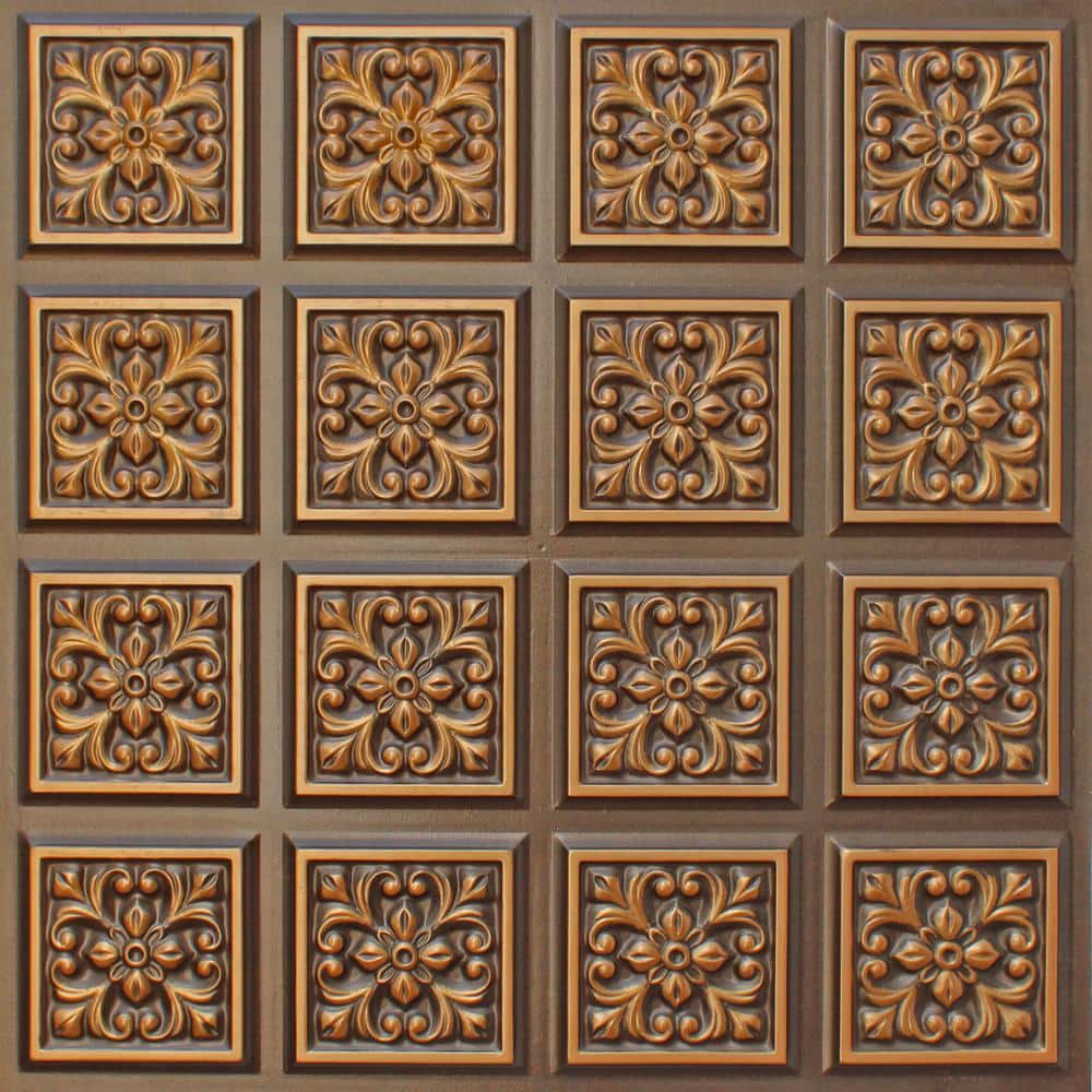 Falkirk Perth Antique Gold 2 ft. x 2 ft. Decorative Rustic Glue Up Ceiling Tile (40 sq. ft./case) price history on PriceWatchPro
