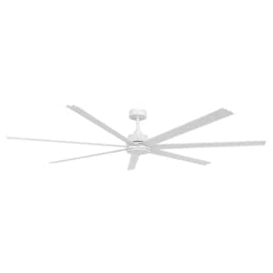 Atlanta 72 in. Indoor/Outdoor White Ceiling Fan with White Blades LED Light Kit and Remote Control Included