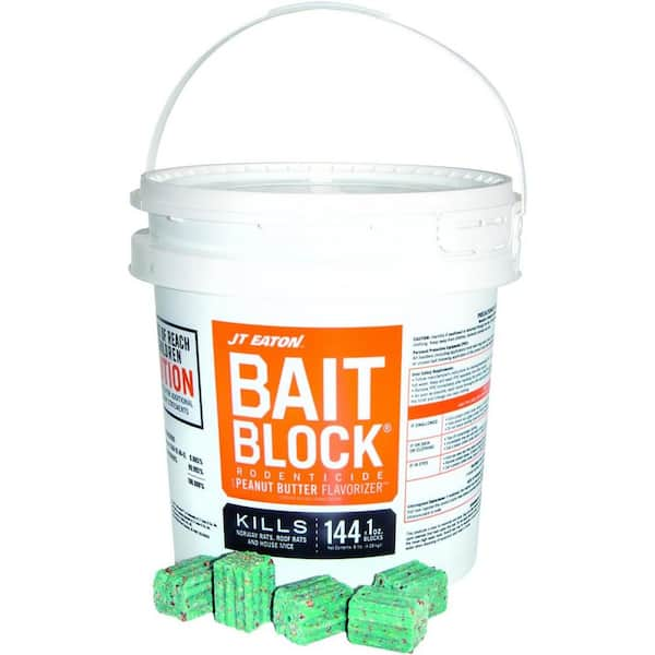 JT Eaton Bait Block Peanut Butter Flavor Anticoagulant Rodenticide for Mice and Rats (144-Blocks)