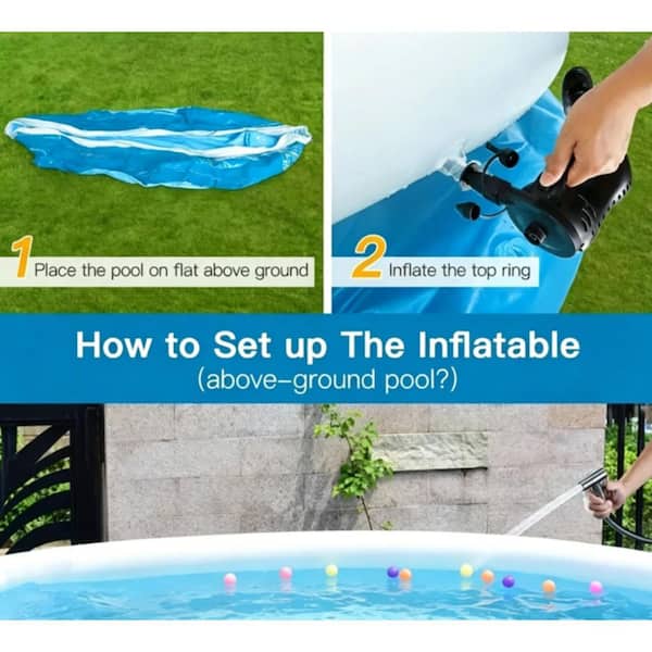 Kadehome 72 in. L x 20 in. H Round Depth of Pool 20 in. Inflatable
