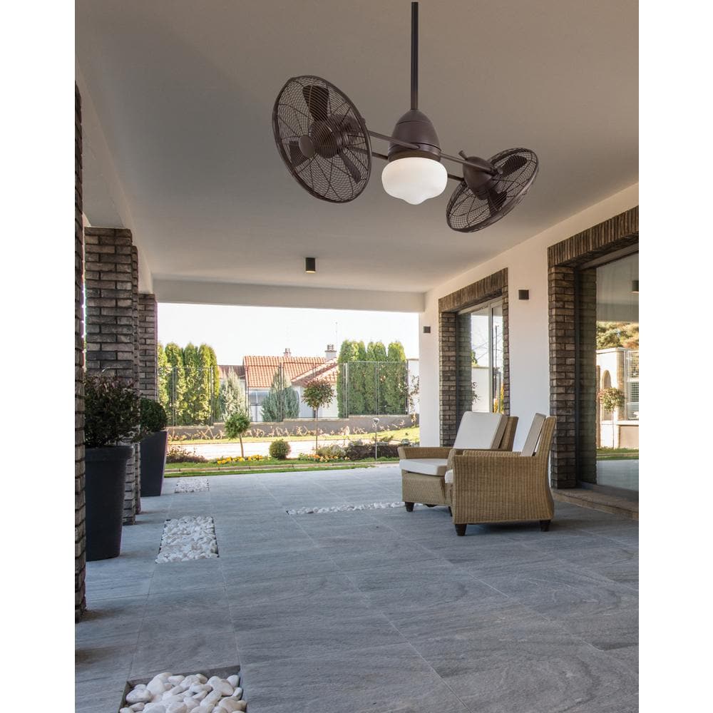 42" Oil Rubbed Bronze Dual Head Ceiling Fan with LED Light