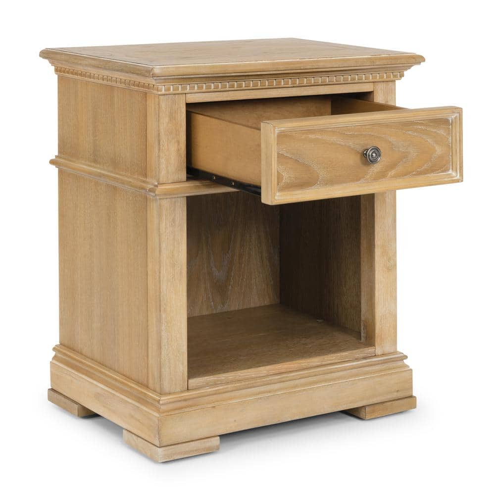 Manor House Light Brown Wood Nightstand with Drawer