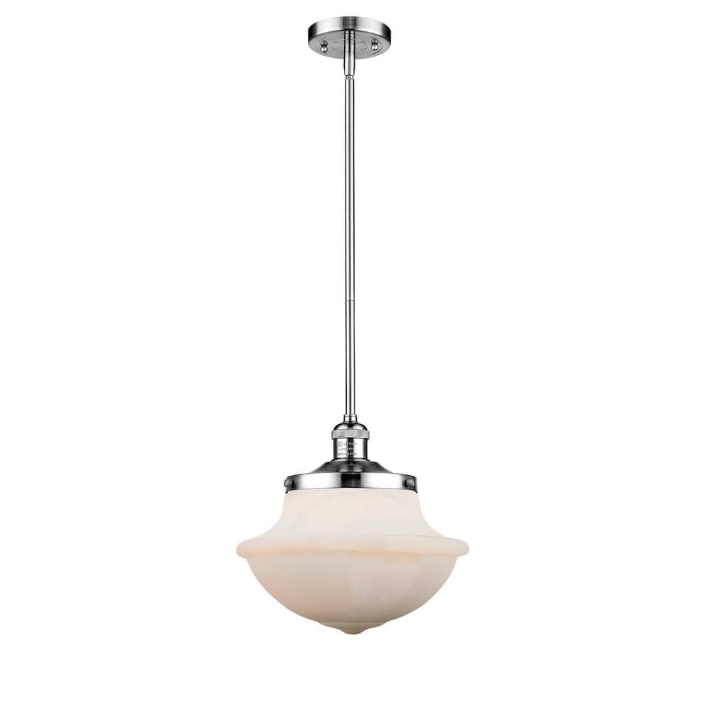 Polished Chrome Mini Pendant with Matte White Glass Shade